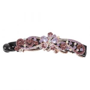 PACKOVE Clip de banane à fleurs cheveux banane clips pince à cheveux banane petit clip banane barrettes à cheveux pour femmes cheveux clip banane pince à cheveux épais strass (Spring TU, neuf)