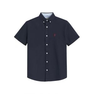 NEXT Chemise Oxford à Manches Courtes Bleu Marine L (Next Germany GmbH, neuf)