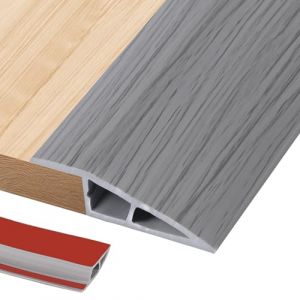 2M Rampe Seuil de Porte Adhesif 5mm-10mm(H), Barre de Seuil Rattrapage PVC Bandes de Transition Sol Rampe de Seuil Bande de Seuil Rattrapage(Largeur 5 cm, Grain de Bois Gris) (ZYDZ-eu, neuf)