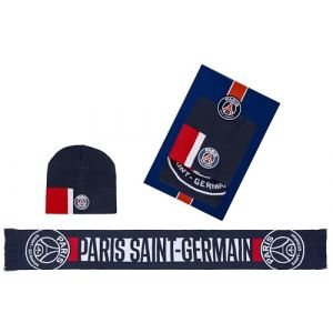 PSG Coffret Bonnet &eacute;charpe Collection Officielle Paris Saint Germain (MISTERLOWCOST, neuf)