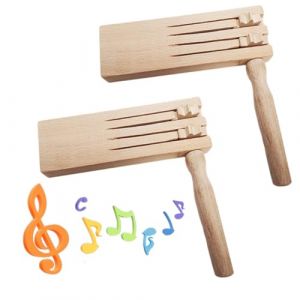 Crecelle en Bois,Smavles 2 Pi&egrave;ces Enfants Cliquet en Bois,Jouets &agrave; Cliquet Cr&eacute;ateur de Bruit &agrave; Cliquet en Bois,Instrument de Musique pour Enfants Jeux F&ecirc;tes Comp&eacute;titions Sportives Jouets Educatif (Smavles, neuf)