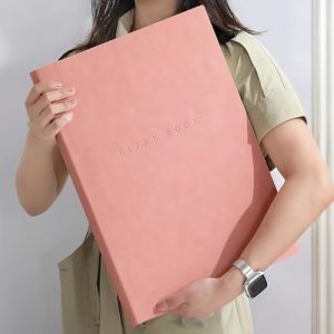 Carnet de notes A3 Carnet de croquis - 400 pages 200 feuilles - papier &agrave; dessin de haute qualit&eacute; - couverture PU douce Bloc de croquis pour artistes et professionnels pour dessins et croquis - rose (HONGTAISHENG, neuf)