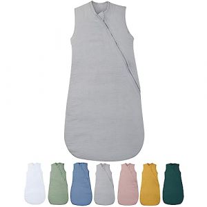 Le Lit de Mon Bébé - Gigoteuse Hiver Gaze de Coton - 6-24 Mois - Gris Perle - Douillette Double Mousseline ouatinée - Turbulette 4 Saisons 6 Mois 2 Ans 3,5 Tog Chaude - Taille Enfant 60-95 cm (P'tit Basile, neuf)