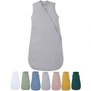 Le Lit de Mon Bébé - Gigoteuse Hiver Gaze de Coton - 6-24 Mois - Gris Perle - Douillette Double Mousseline ouatinée - Turbulette 4 Saisons 6 Mois 2 Ans 3,5 Tog Chaude - pour Taille Enfant 60-95 cm (P'tit Basile, neuf)