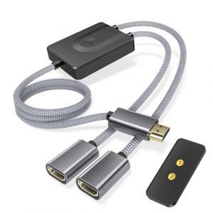 Elebase Commutateur HDMI 2 en 1 avec télécommande 1M (Pas Un Splitter),4K@30Hz bidirectionnel HDMI Switcher câble,Mâle vers Double Femelle pour PS5/4,Xbox,PC,Laptop,FireStick,TV,Projecteur (Elebase EU, neuf)