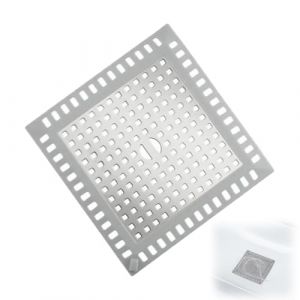 WUYJI Grilles pour bonde de baignoire, attrape cheveux douche Filtre &agrave; cheveux carr&eacute; monobloc pour douche, 12,5 x 12,2 cm en acier inoxydable pour lavabo douche baignoire et salle de bain (argent&eacute;) (xioque, neuf)