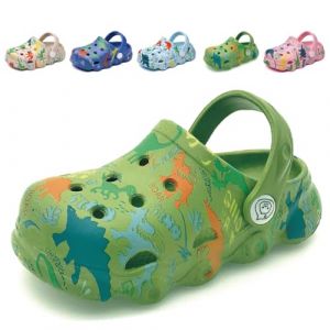 Sabots Mules Enfant Garcon Fille Pantoufles Chaussures de Jardin Dinosaur Chaussons &Eacute;t&eacute; Sandales de Plage Maison Antid&eacute;rapant Chaussons Vert EU 30 (Taille de l'&eacute;tiquette 190mm) (bobing, neuf)
