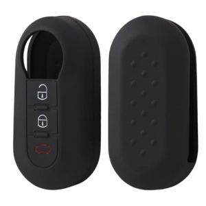 Accessoire,2 Pièces Coque de Clé Voiture, Protection Étui Coque de Voiture en Silicone 3 Boutons Compatible avec 500 500L Brava Bravo Doblo Ducato Punto Panda Qubo Scudo Stilo Lancia, 500 Accessoire (LUXURY SPENDINGS, neuf)