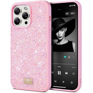 BEZ® Coque pour iPhone 14 Pro Paillette, Coque Compatible avec iPhone 14 Pro Glitter, Series de Etuis avec Bling & Co., Étui en Diamant Etincelant et à Cristal Bling, Flamant Rose (TheBlingZ., neuf)