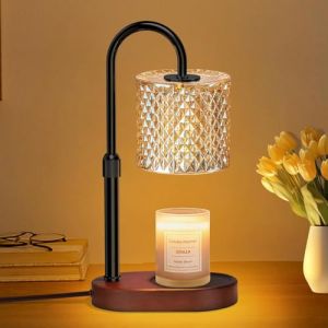 Loowoko Lampe Chauffe Bougie, Chauffage Bougie avec Minuterie et Variateur,R&eacute;glable en Hauteur,avec 2 Ampoules,Candle Warmer Lamp pour Bougies Parfum&eacute;es en Verre, Maison, Chambre, D&eacute;coration (Fangfa, neuf)
