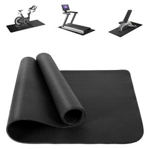 DiULi Tapis Anti-d&eacute;rapant et Anti-vibration pour &Eacute;quipement de Fitness, Protection de Sol 4mm R&eacute;duction Bruit pour Tapis de Course et V&eacute;lo d'Appartement, A-Noir (Cinye, neuf)