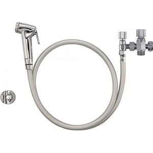 Kit Douchette WC - Pommeau à main Hygiénique, Flexible 1,2 m, robinet 3 voies + robinet d'arrêt douchette - Idéal pour Hygiène Intime et Nettoyage NOYON & THIEBAULT (WATEROUT, neuf)