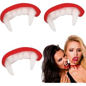 Pipihome Dent de Vampire, 3 Pi&egrave;ces R&eacute;tractable Halloween Dents de Vampire Enfant Adulte, Halloween Accessoire, Vampire Cosplay F&ecirc;te Sc&egrave;ne Accessoires pour Femmes et Hommes (muyushiye, neuf)