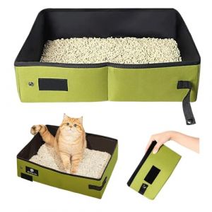 Bac &agrave; Liti&egrave;re Portable pourChat,Durable et Imperm&eacute;able Portable Liti&egrave;re pourChat Pliable,Bac &agrave; Liti&egrave;re pourChat Pliable Int&eacute;rieur,Maison, Voyage,Camping,Vert,L,Grande Taille,45 * 35 * 12.5cm (nuoyikeji, neuf)