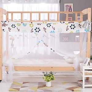 Tofover - Moustiquaire pour lit superposé - pour protéger des insectes - convient pour la maison et les voyages , polyester & polyester mélangé, Motif fleurs, 90*190*150cm with dustproof top2 (ssssushangmao, neuf)
