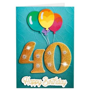 Joli Coon Carte anniversaire 40 ans de luxe SIGNATURE 3D &ndash; Carte d&rsquo;anniversaire 40 ans premium en 3D avec enveloppe FinePaper et autocollant cachet (JoliCoon, neuf)
