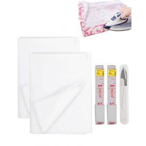 HUVZOR 2pcs Intiss&eacute;s &agrave; Repasser 200x100cm,Thermocollant Double Face pour Couture Renforce les Tissus Rapidement au Fer,Adh&eacute;sif R&eacute;sistant pour des Ourlets et Fixations Parfaits sur Divers Textiles (Volumetech OU, neuf)