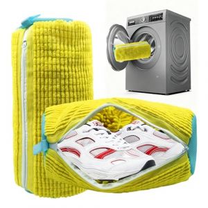 Lot de 2 Sacs de Lavage pour Chaussures, Nettoyage 360&deg; avec Fermeture &Eacute;clair Cach&eacute;e, R&eacute;utilisable Anti-D&eacute;formation, Compatible avec Machine &agrave; Laver et S&egrave;che-Linge (Jaune) (Wonderful EU, neuf)