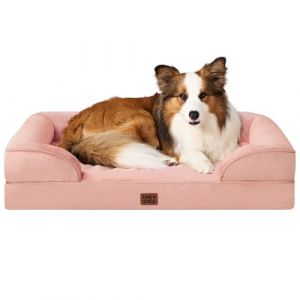 EHEYCIGA Panier Chien Grande Taille XXL Orthopedique, Memoire de Forme Lit pour Chien Dehoussable Lavable, Canapé Chiens Imperméable, Rose (EHEYCIGA EU, neuf)