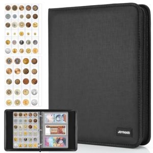 JoyHood Porte-monnaie pour collection de pi&egrave;ces de monnaie pour 400 pochettes + 15 poches pour billets de banque (TAXIDEA EUROPE, neuf)