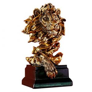 Lin's Wood Figurine de tête de Lion en résine,Statue de Lion en résine,Statue de tête d'animal,décoration de Bureau, décoration pour la Maison,Le Bureau. (Lin's Wood EU, neuf)