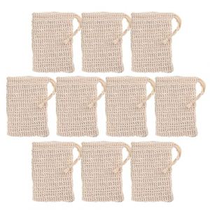 ERINGOGO 10 Pi&egrave;ces Sac &agrave; Savon Maille Exfoliant avec Cordon Filet Moussant pour Nettoyage Visage et Corps Sac &Eacute;conomiseur de Savon pour Bain et Voyage S&eacute;chage Rapide et Rangement Pratique (Jehmal, neuf)