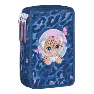 BECKMANN 3-Fold Pencil Case Cheeta (Modeherz, neuf)