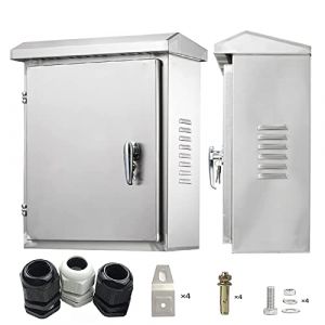 CHENGPI Coffret Electrique Etanche Exterieur,Boite Etanche Electrique Exterieur avec Serrure,Armoire en Acier Inoxydable avec Panneau Isolant - Applicable à Intérieures et Extérieures|300x250x140mm (Steel foil, neuf)