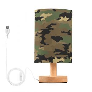 ZRWLUCKY Veilleuse petite lampe de table en toile de jute camouflage militaire veilleuse pour salle à manger des enfants (YAJIEFS, neuf)