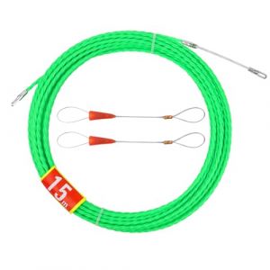 Aiguille Electricien 15M, RISVOWO 4,5mm Tire Fils Electrique, Tire Cable avec 2 Tête Flexible de Guidage, Aiguille Passe Cable, Enfileur Fils électrique pour la Pose de Chemins de Câbles(Vert) (IACCARNONNA, neuf)