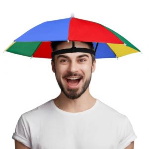 ZKGYUS Chapeau Parapluie, Chapeau Parapluie de Tête Casquette Parasol Chapeau de Pêche Protection UV Anti-Soleil pour Les Femmes et Homme Golf, Plage, Randonnée, Jardinage (Rfervgauk, neuf)