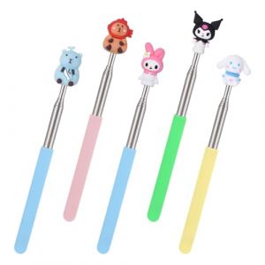 5 Pièces Pointeur Télescopique Baguette pour Enseignants, Pointeur de Main Extensible, Pointeur de Salle de Classe Rétractable, Pointeur de Présentation, Bâton de Pointeur pour Enseignement (Shininght, neuf)
