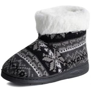 GURGER Chausson Enfant Fille Peluche Pantoufle Gar&ccedil;on Chausson Montant Hiver Fourrure Chaud Chaussons Bottes Bottines Maison Noir Taille 36 37 (QUAN JIYU, neuf)