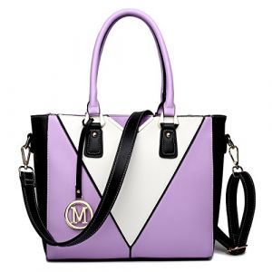 Miss Lulu Sac à Main Femme en Cuir PU - Cabas Bandoulière Multicolore en Simili Cuir， Idéal pour l'École, le Travail et l'Usage Quotidien (Domile Direct, neuf)