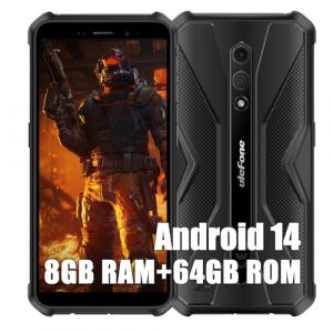 Ulefone Armor X12 Pro Telephone Portable Incassable, Android 14 Smartphone Débloqué, 8Go+64Go, 4860mAh, Octa-Core, 13MP+8MP, 5.45" Smartphone Etanche, Dual SIM 4G/GPS/NFC/Face ID/FM/OTG, Noir (Téléphones Portables Débloqués Store, neuf)