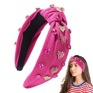 Diadème de Saint-Valentin pour femme, bandeau de la Saint-Valentin | Bandeau large noué | Serre-tête élégant pour filles, accessoires de cheveux de la Saint-Valentin pour fêtes de Noël (ruiue, neuf)