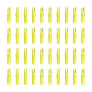PATIKIL Tir Arc Fl&egrave;che Encoches 6.2mm 0.244", 40 Paquet Ins&eacute;re Fl&egrave;che Encoche Remplacement pour Tournage, Jaune (PATIKIL UK, neuf)