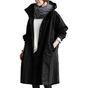Trenchs pour Femmes Manteau Imperm&eacute;able Pluie Longs Poncho de Pluie Cape de Pluie Anti-Pluie Coupe-Vent Respirant Grande Taille Imperm&eacute;able a Capuche avec Poche Manteau de Pluie (Anglekie, neuf)