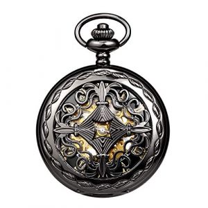 TREEWETO Montre de Poche pour Homme et Femme Steampunk Bronze cuivr&eacute; avec bo&icirc;tier (TREEWETO DIRECT FR, neuf)