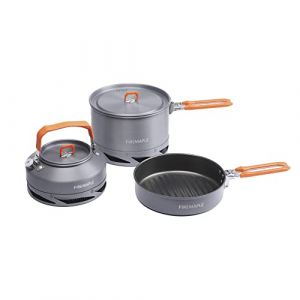 Fire-Maple Kit de Casserole Camping Batterie de Cuisine Compact Design Imbriqué Échangeur de Chaleur Marmite Aluminium,Bouilloire et Poêle Antiadhésive Idéale pour Pêche,Pique-Nique et Camping (Fire Maple Official Store, neuf)
