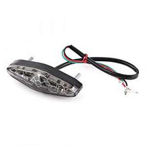 Yctze pour feu arri&egrave;re derbi senda pour phare stop moto 12 V 15 LED universel moto frein arr&ecirc;t en cours d'ex&eacute;cution feu arri&egrave;re feu arri&egrave;re ATV salet&eacute; v&eacute;lo frein feu arri&egrave;re(Fum&eacute;e) (yafaa, neuf)