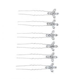 Healvian 6 Pièces Strass Épingle À Cheveux Strass Cheveux Accessoires Épingles À Cheveux De Mariage Barrettes À Cheveux En Forme De U Perceuse Épingle À Cheveux Épingle À Cheveux De Mariée (Le Sengyu, neuf)