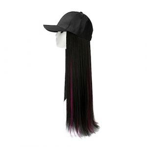 Bonnet de perruque 60 cm de long chapeau de perruque de mode un long choix de cheveux raides teint perruque de chapeau de canard invisible femmes # 39; s nouvelle perruque de chapeau de chapeau de cha (haikouhua, neuf)