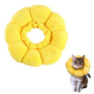 MUNZE Colerette Chat Anti Lechage, Collerette Chat En Coton Suédé Respirant, Anti-Adhésif Micro Étanche Collerette Chat Anti Grattage, Jolie Fleur Colerette Pour Chat Anti Lechage (M) (Sun YiTao UK SHOP, neuf)