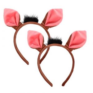 PRETYZOOM 2 Pi&egrave;ces Serre-t&ecirc;te Oreilles de Cochon Doux Bandeau Animal Mignon pour D&eacute;guisement Gar&ccedil;on Fille L&eacute;ger et Confortable pour F&ecirc;tes et Cosplay (Coddle HSY, neuf)