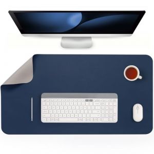 Jumdast Sous-main, Tapis de Bureau Antid&eacute;rapant Double Face Sous Main bureau Cuir Bloc-notes de Bureau &eacute;tanche pour le Bureau et la Maison(Bleu Gris, 43 x 90 cm) (Jumdast, neuf)