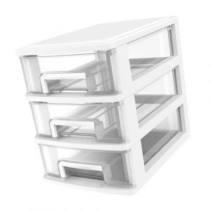 DECOMELODY Bo&icirc;te de Rangement Tiroir Plastique Transparent &agrave; Couches Organisateur Portable pour Bureau et Maison Armoire Compacte pour Classement et Rangement (FINNG, neuf)