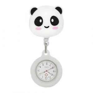 TopHomer Montre gousset d'infirmière - Montre de poche à quartz lumineuse à clipser - Montre numérique télescopique portable, panda, Compacte (TopHomer, neuf)