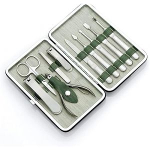 Coupe-ongles en acier inoxydable brossé, patchwork vert, outils de nail art, coupe-ongles, ensemble de manucure (xingyicheng home, neuf)