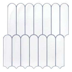 COMSTICKC Plus &eacute;pais Credence Adh&eacute;sif pour Cuisine Salle de Bain, 10 Pi&egrave;ces, Blanc Carrelage Adhesif Mural, Carrelage Autocollant M&eacute;tro, imperm&eacute;able, 30,5x30,5cm (Comstickc, neuf)